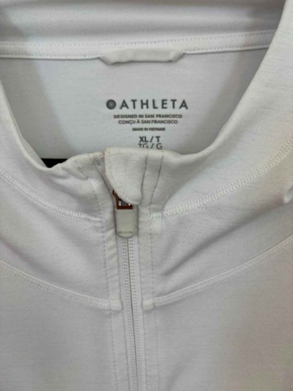 Athleta White Hooded Full Zipper Jacket - XL - Picture 3 of 7